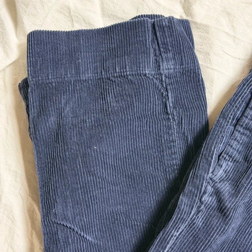 Ralph Lauren Girls Corduroy Navy Blue Pants Size 10 Straight Leg Pink Pony